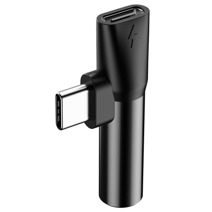 Adapter audio USB-C - USB-C / 3,5 mm Baseus L41, czarny CATL41-01