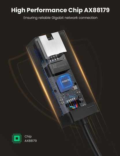 Karta sieciowa UGREEN CR111, RJ45, USB 3.0, czarna