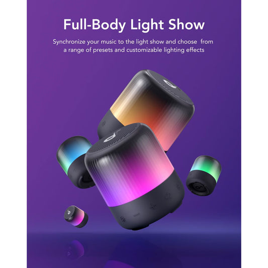 Przenośny głośnik Bluetooth Anker SoundCore Glow Mini, 8W, RGB, wodoodporny, czarny A3136G11 