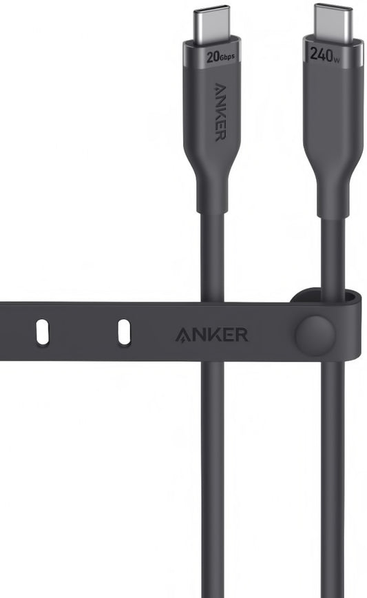 Kabel USB-C do transmisji danych i ładowania - USB-C Anker, 240 W, 0,9 m, czarny A80N1H11 