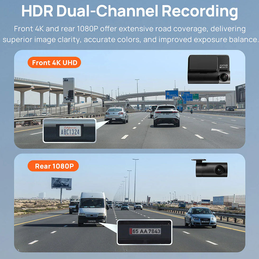 70mai Dash Cam A810, 4K, 4K, Wi-Fi, GPS, 3inch Display 