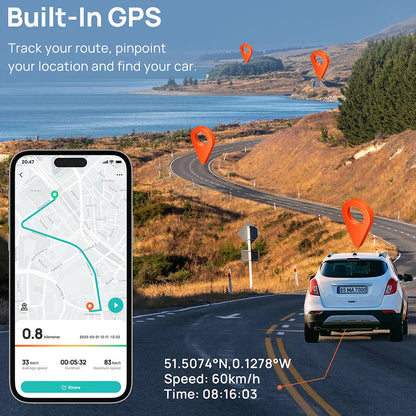 70mai Dash Cam A810, 4K, 4K, Wi-Fi, GPS, 3inch Display 
