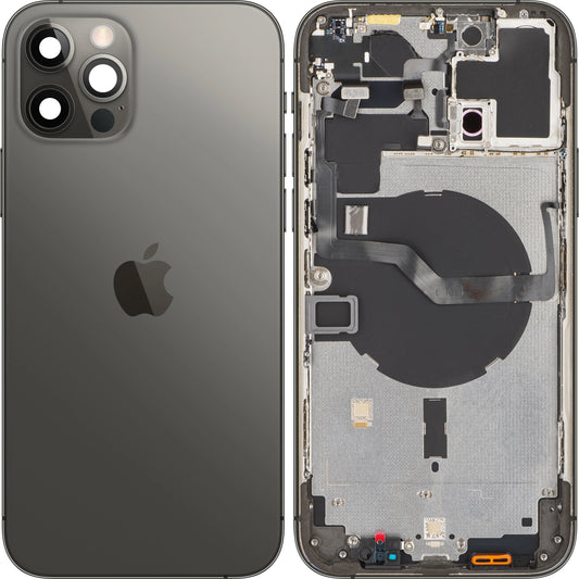 Apple iPhone 12 Pro Max Battery Cover, With Half Case, Black (Graphite), Swap 