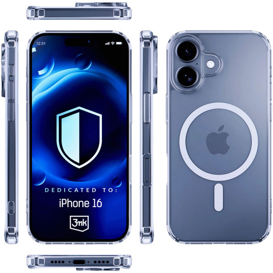 Etui MagSafe do Apple iPhone 16 Plus, 3MK, MagCase, MagCase, przezroczyste 