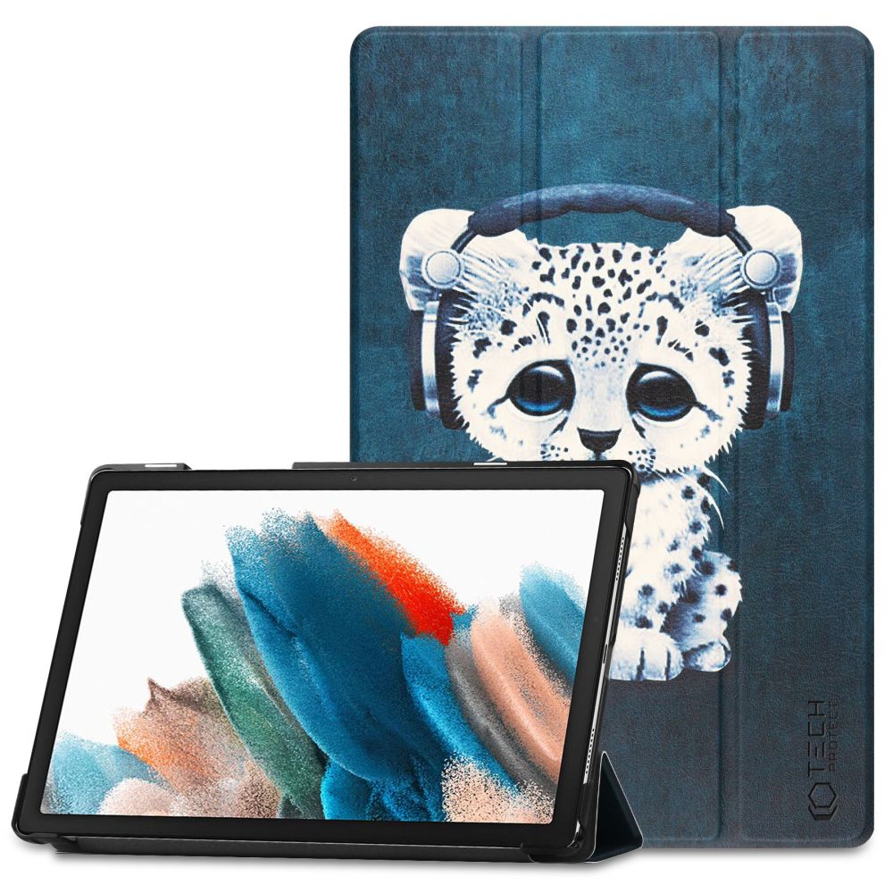 Etui na Samsung Galaxy Tab A8 10.5 (2021), Tech-Protect, SmartCase Sad Cat, Wielokolorowe