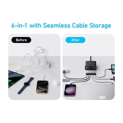 Anker Station Charger, 112W, 3A, 3 x USB-A - 3 x USB-C, Black A2154G11 